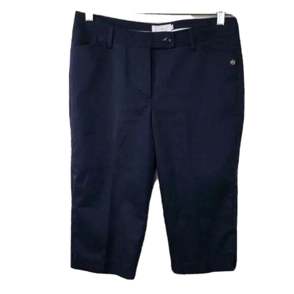 Cracked Wheat Shorts Womans Sz 6 Navy Blue Golf Long Bermuda‎ Crop Stretch